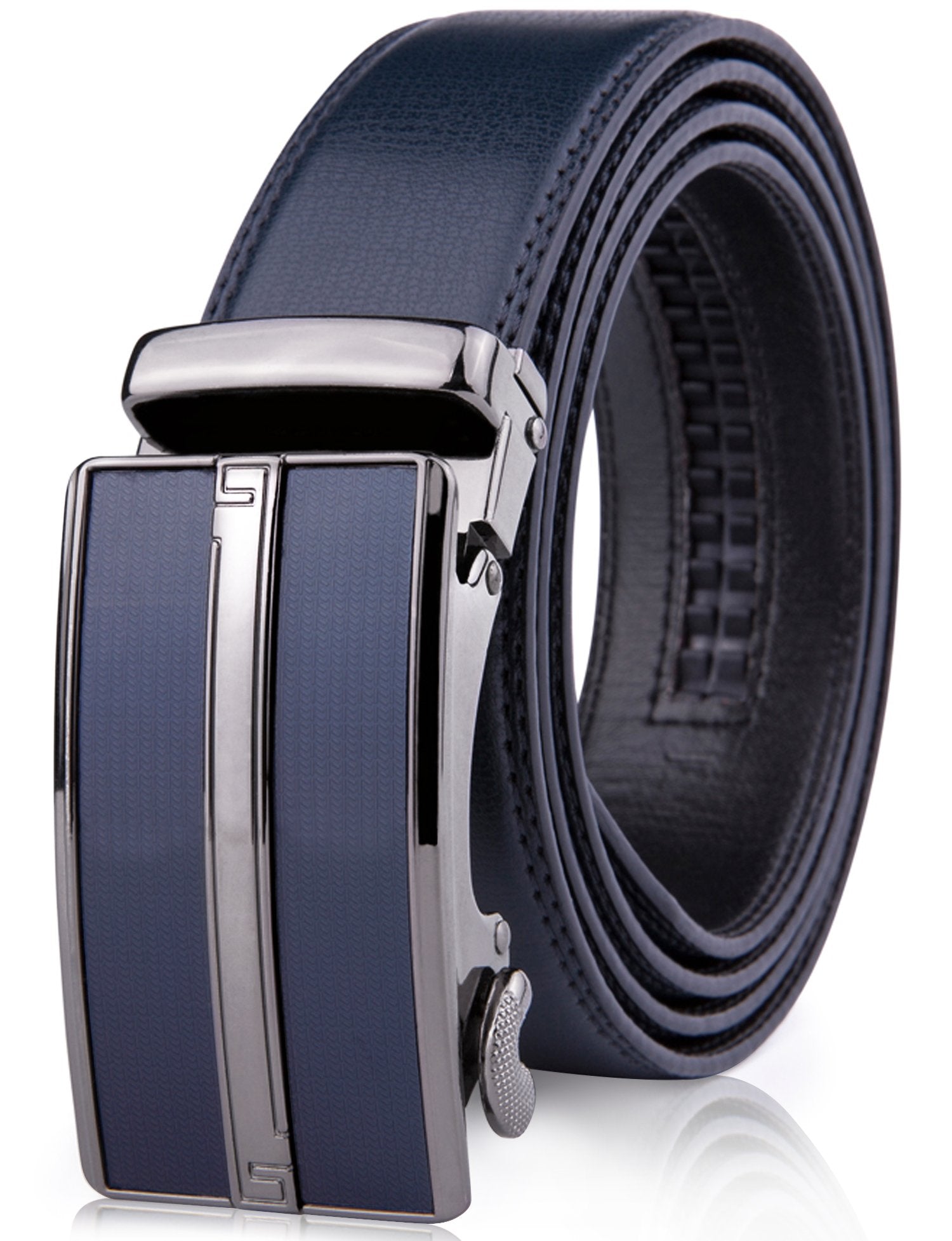 Microfiber Leather Ratchet Belt – No Holes, Custom Fit, 1.3" Strap
