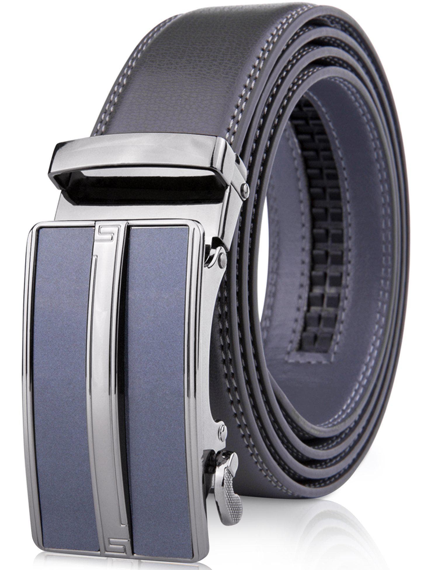 Microfiber Leather Ratchet Belt – No Holes, Custom Fit, 1.3" Strap
