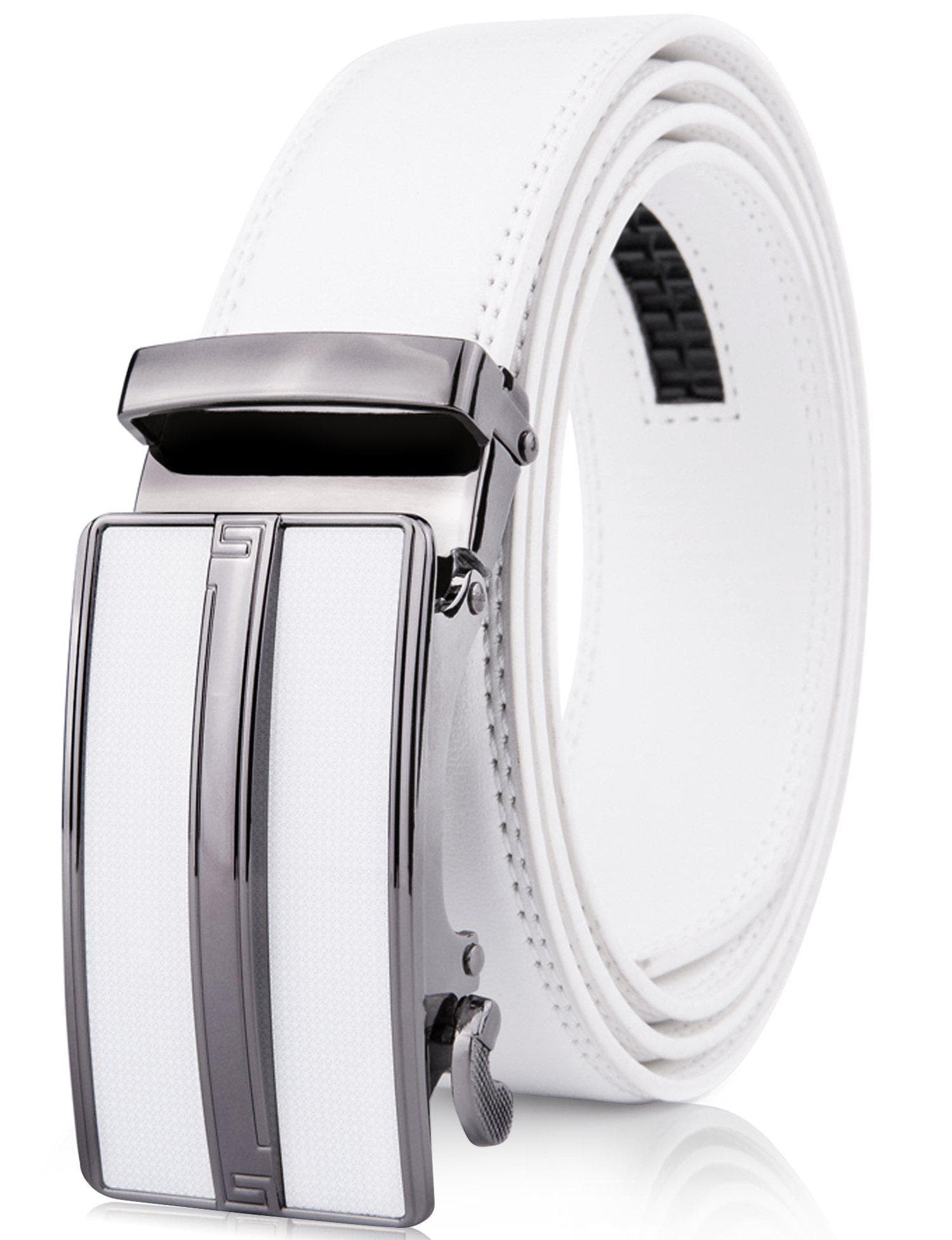 Microfiber Leather Ratchet Belt – No Holes, Custom Fit, 1.3" Strap
