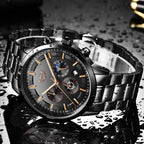 Men's Black Steel Wristwatch
