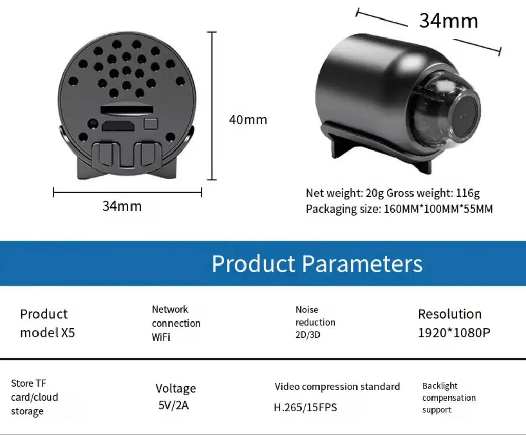 Compact HD Wireless Surveillance Camera