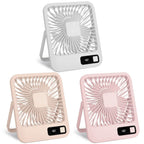 Mini Desktop Cooling Fan Rechargeable Battery Powered with LCD Display