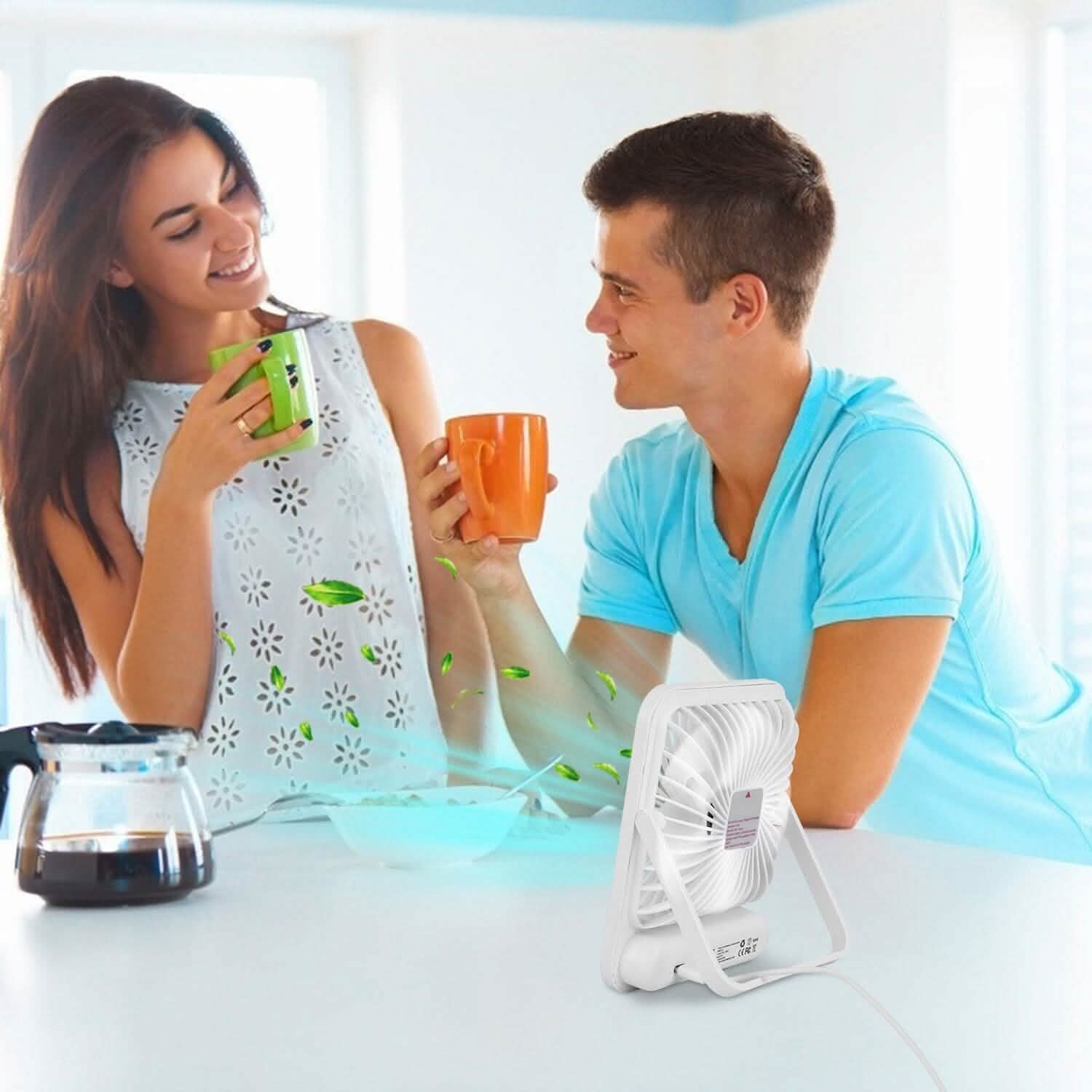 Mini Desktop Cooling Fan Rechargeable Battery Powered with LCD Display