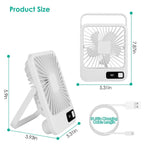 Mini Desktop Cooling Fan Rechargeable Battery Powered with LCD Display