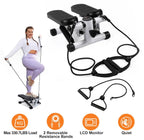 Mini Fitness Stepper with 2 Resistance Bands LCD Monitor