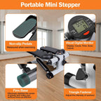 Mini Fitness Stepper with 2 Resistance Bands LCD Monitor