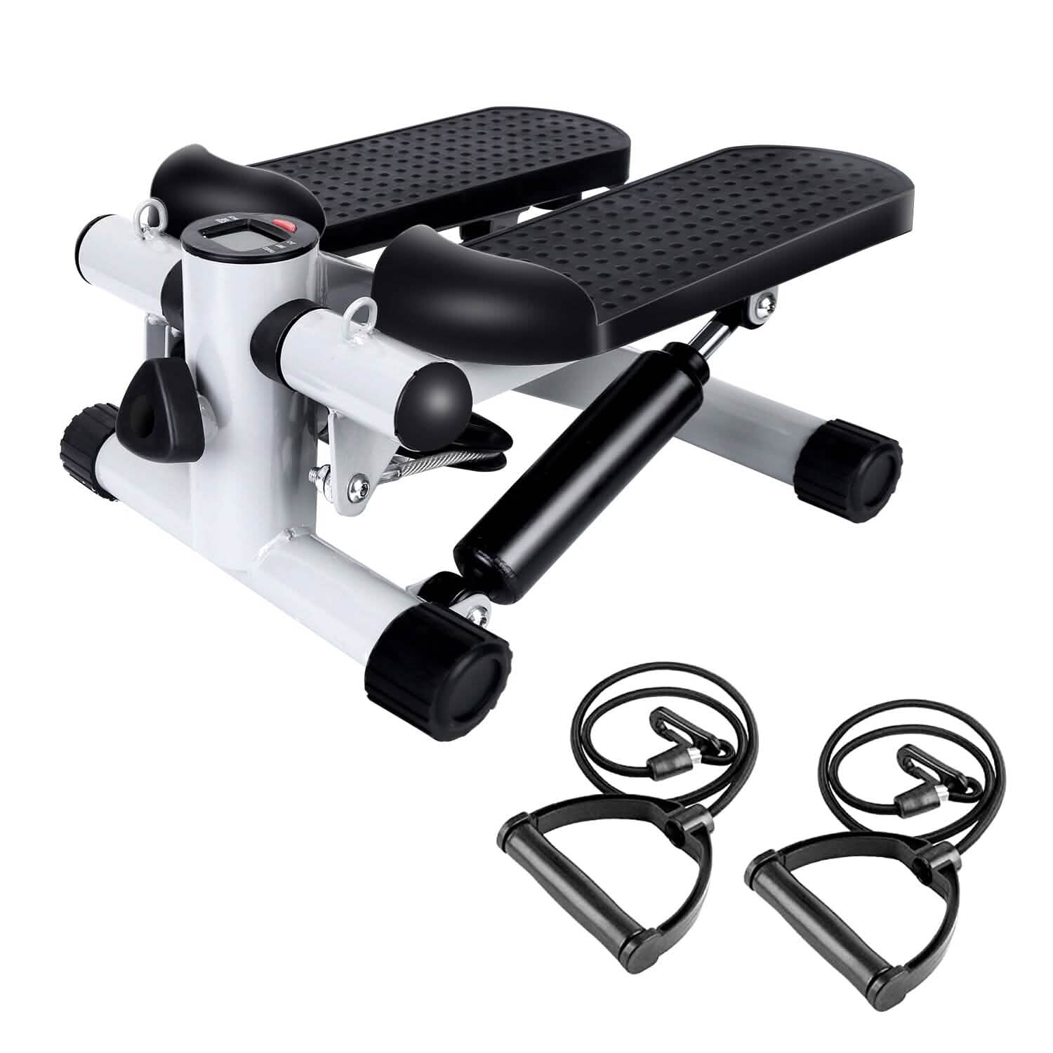 Mini Fitness Stepper with 2 Resistance Bands LCD Monitor