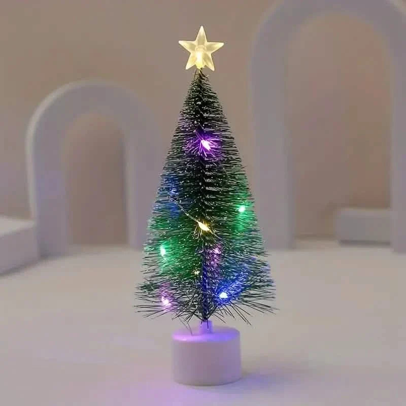Mini Lighted Colorful Christmas Tree with LED Night Light Acrylic Artificial