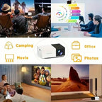 Mini Portable High-Definition Movie Projector Bright 3000+ Lumen HD LED Light Source With USB