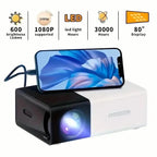Mini Portable High-Definition Movie Projector Bright 3000+ Lumen HD LED Light Source With USB