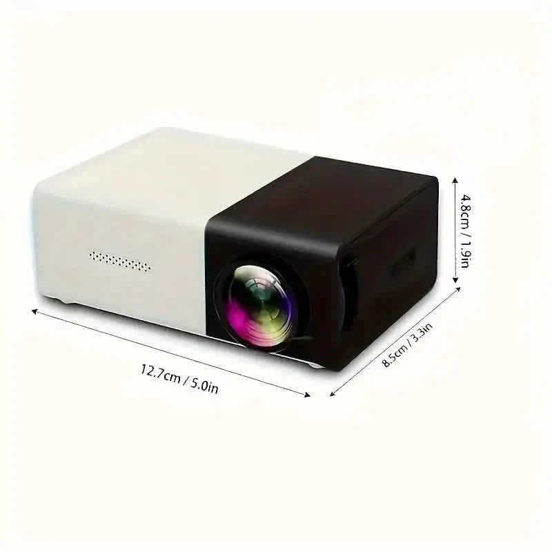 Mini Portable High-Definition Movie Projector Bright 3000+ Lumen HD LED Light Source With USB