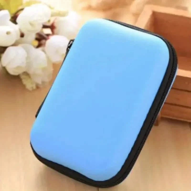 Mini Travel Portable Zippered Earphone, Coin, Jewelry, Accessory Box