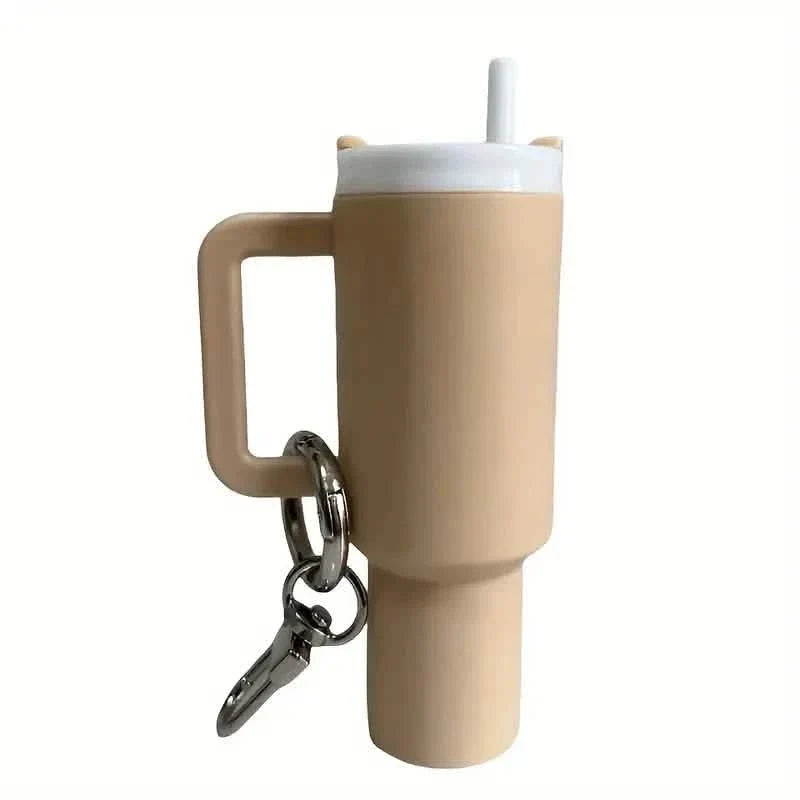 Mini Water Bottle Keychain - Street Style, Plastic Material