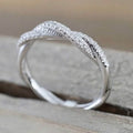 Minimalism 925 Silver Zirconia Twist Ring