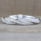 Minimalism 925 Silver Zirconia Twist Ring