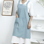 Cross-Back Cotton Apron with Pockets