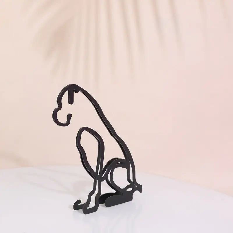 Modern Wireframe Dog Figure