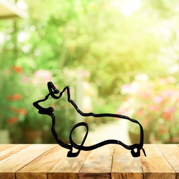 Modern Wireframe Dog Figure