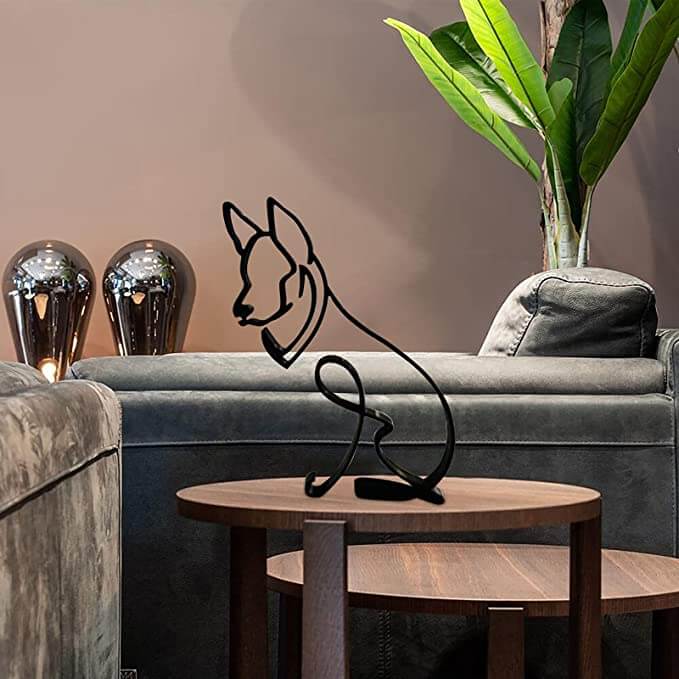 Modern Wireframe Dog Figure