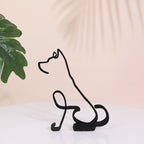 Modern Wireframe Dog Figure
