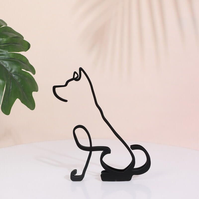 Modern Wireframe Dog Figure