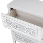 Mirrored Carved Pattern Modern Gold Finish Bedroom Nightstand