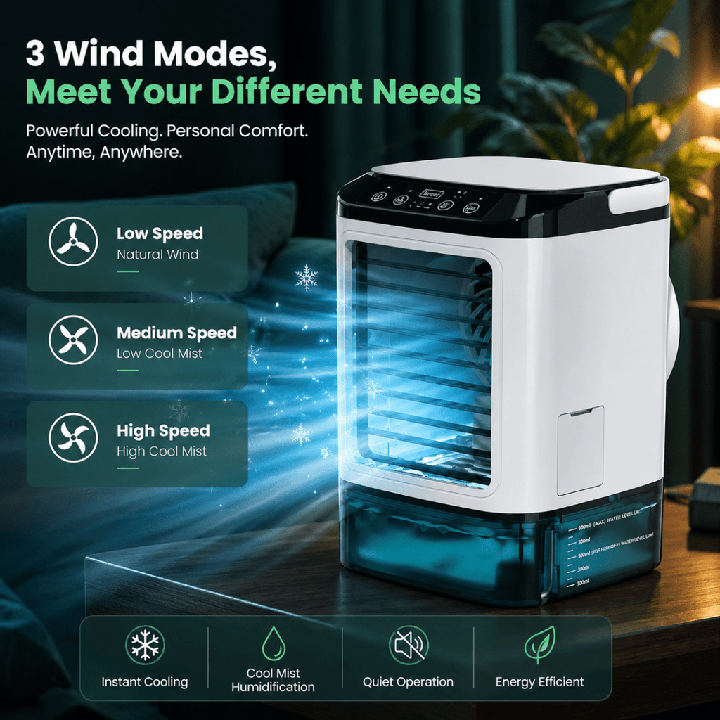 MISTHAVEN – Portable Cooling Fan with Refreshing Spray Function