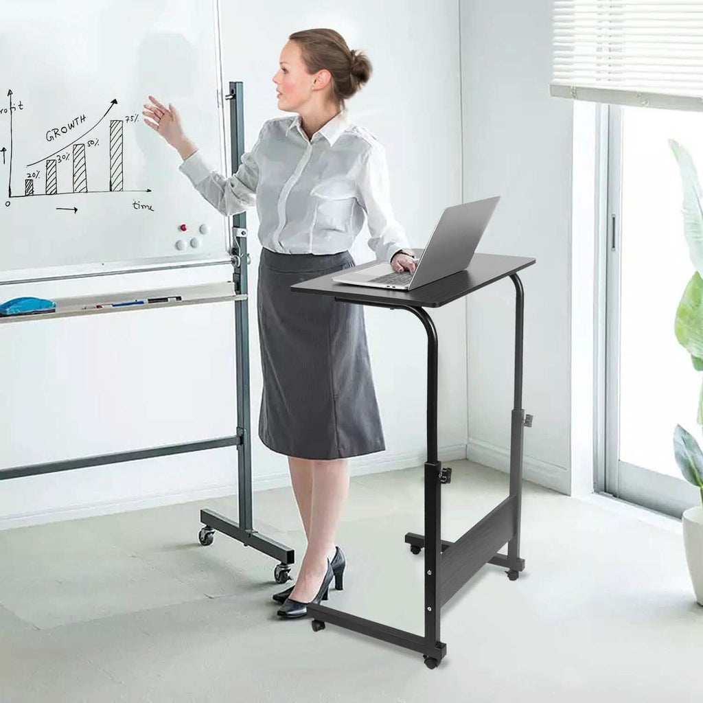 Mobile Laptop Desk Height Adjustable Rolling Wheels