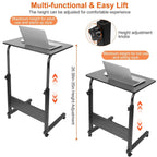 Mobile Laptop Desk Height Adjustable Rolling Wheels