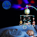 Mobile Star Projection Nursery Light Baby Rattle Toy with Music Box Remote Control