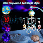 Mobile Star Projection Nursery Light Baby Rattle Toy with Music Box Remote Control