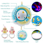 Mobile Star Projection Nursery Light Baby Rattle Toy with Music Box Remote Control