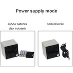 Compact LED Digital Cube Clock with Temp Display
