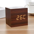 Compact LED Digital Cube Clock with Temp Display