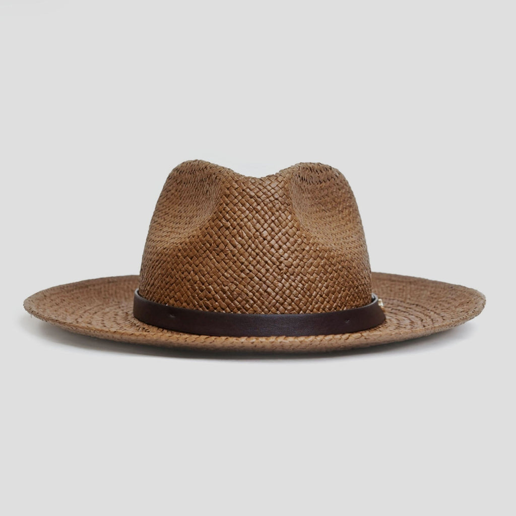 Modern Minimalist Straw Fedora Hat – Coffee