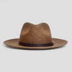 Modern Minimalist Straw Fedora Hat – Coffee