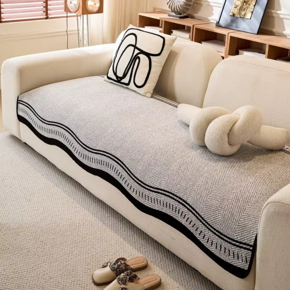 Decorative Wave Sofa Protector - Non-Slip Furniture Cover