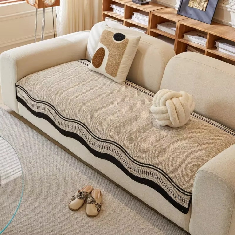 Decorative Wave Sofa Protector - Non-Slip Furniture Cover