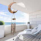 Moon Crackle Glass Ball Wind Chimes Solar Wind Chimes