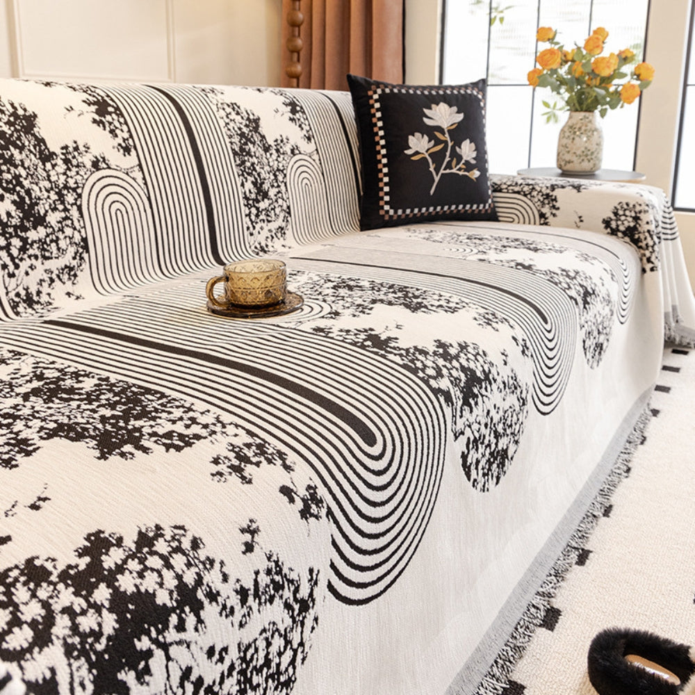 Abstract Lines Pattern Couch Cover