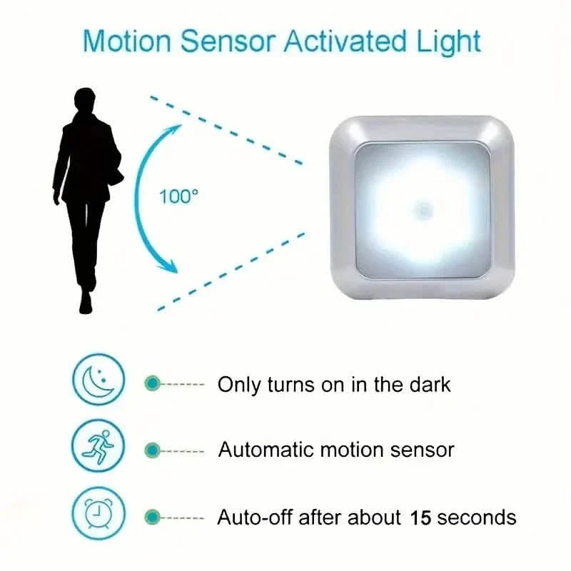 Motion Sensor Night Light, 6 LED Wall Lamp