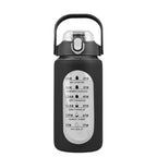 Motivational Water Bottle Intake Tracker with Straw Time Marker Silicone Sleeve Handle