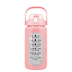 Motivational Water Bottle Intake Tracker with Straw Time Marker Silicone Sleeve Handle