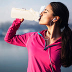 Motivational Water Bottle Intake Tracker with Straw Time Marker Silicone Sleeve Handle
