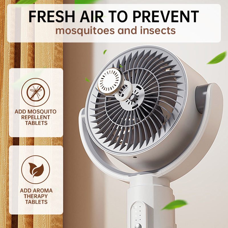 Motor Stand Fan, 20 dB Very Quiet Fan, 30 m Throw Distance, 2465 m³/h Air Volume, Fan with Remote Control & Cooling | Niki