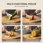 Stainless Peeler , High-Grade Durability, Clean, Precision Peeling + Bottle Opener