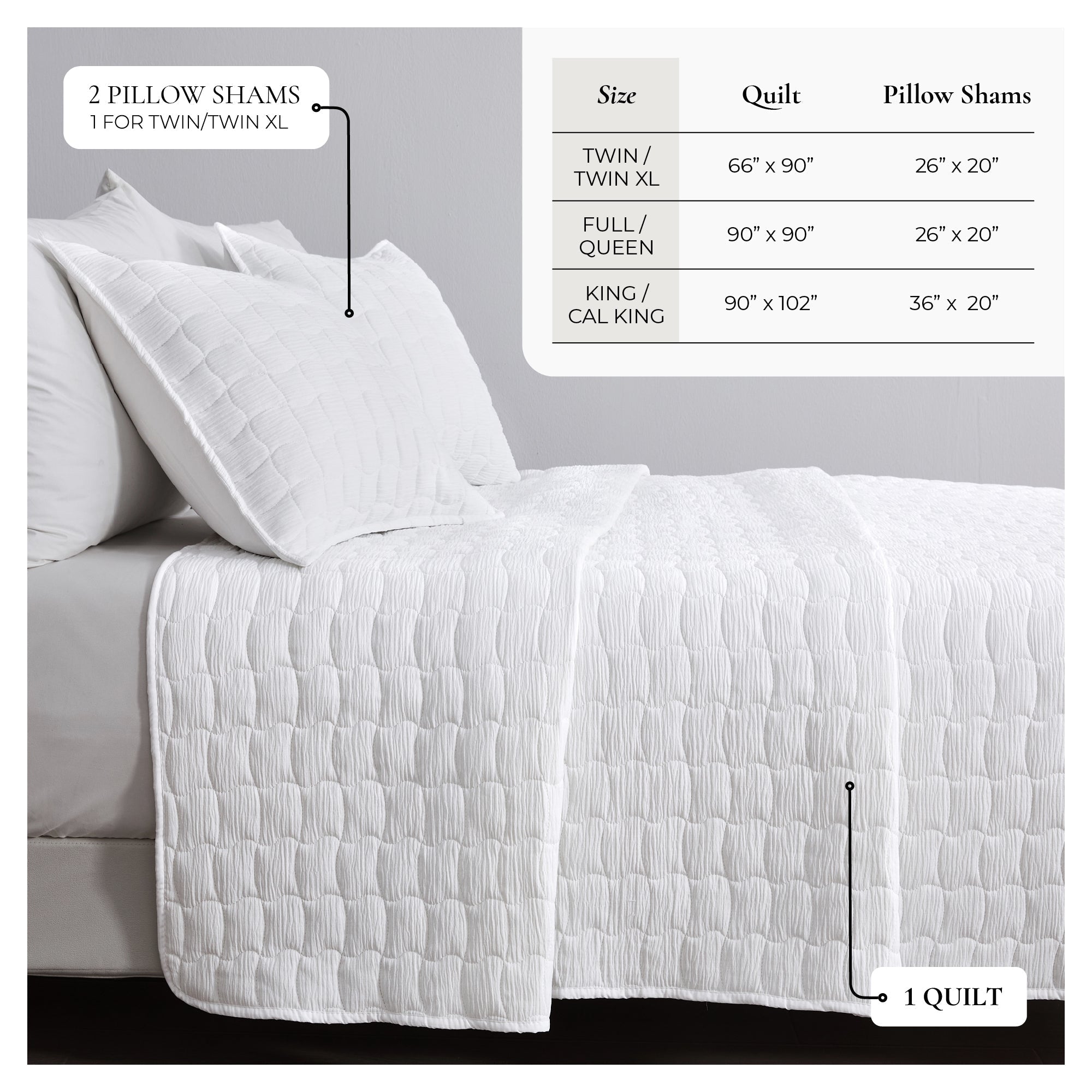 Gauze-Inspired Texture Quilt Set - Wave Stitch Collection