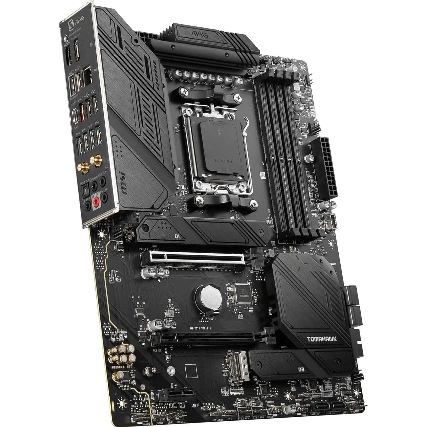 MSI MAG B650 Tomahawk WiFi Computer Gaming Motherboard (AM5, ATX, DDR5, PCIe 4.0, M.2, SATA 6Gb/s, USB 3.2 Gen 2, HDMI/DP, Wi-Fi 6E, AMD Ryzen 7000 Series Processors) (Refurbished)