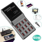 Multi 12 Port USB Charging Station Hub