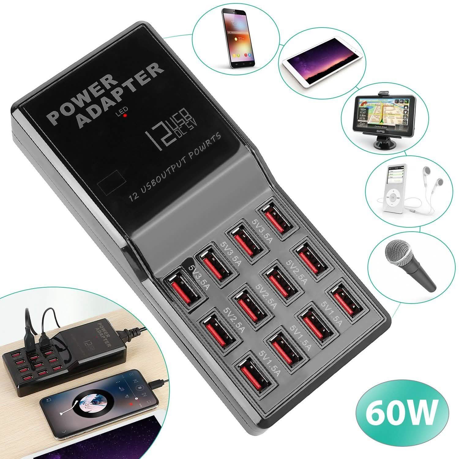 Multi 12 Port USB Charging Station Hub